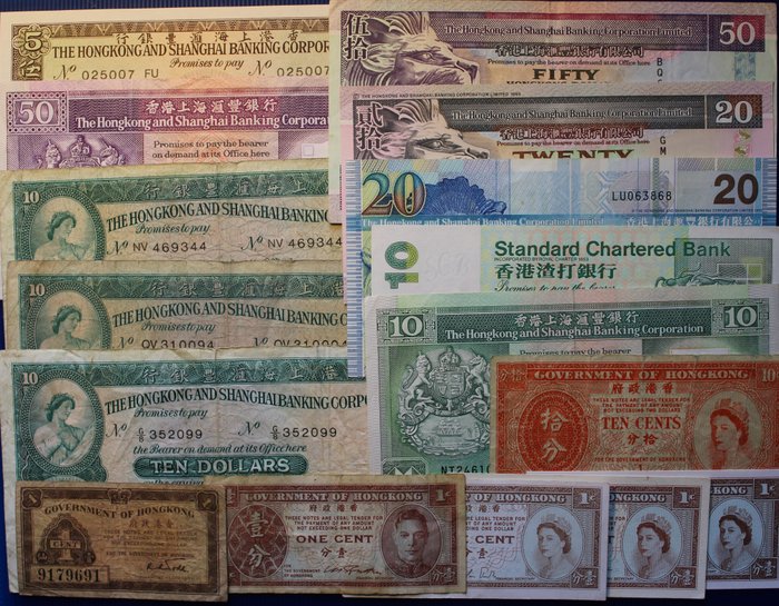 Hong kong. banknotes usato  