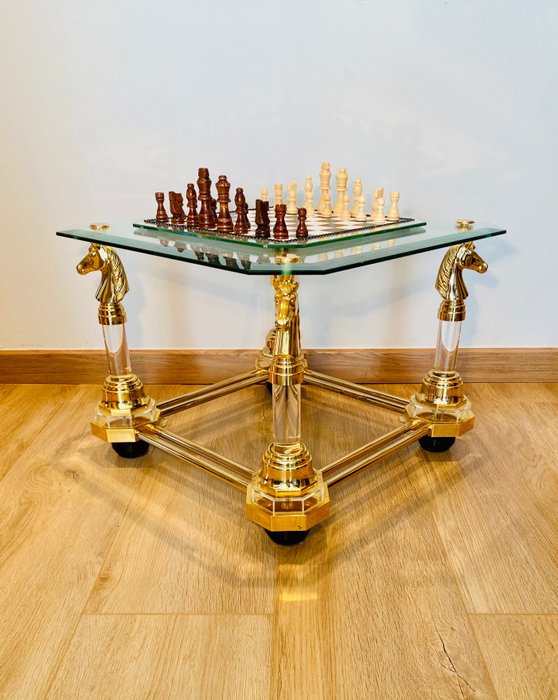 Chess table brass for sale  