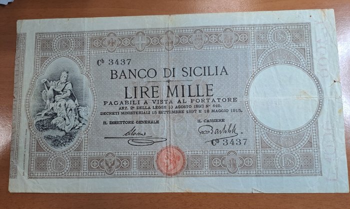 Italy. banco sicilia for sale  
