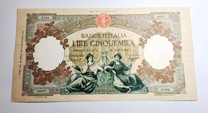 Italy. 5000 lire usato  