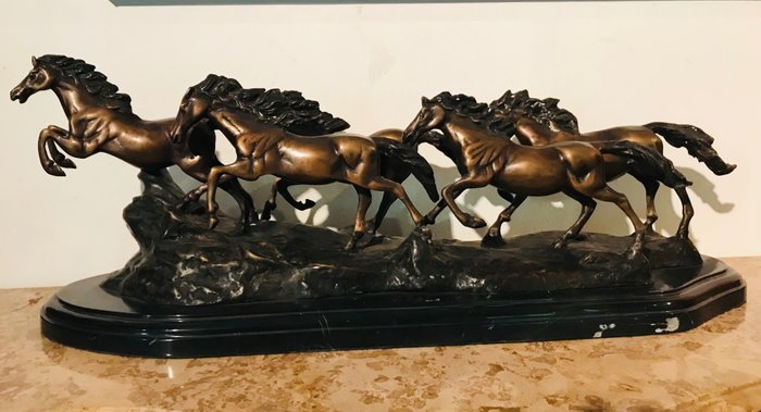 Sculpture running horses for sale  