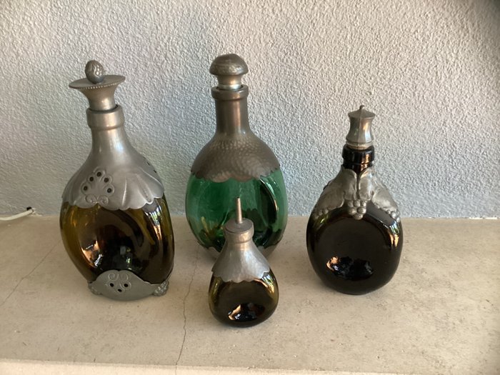 Carafe glass metal for sale  