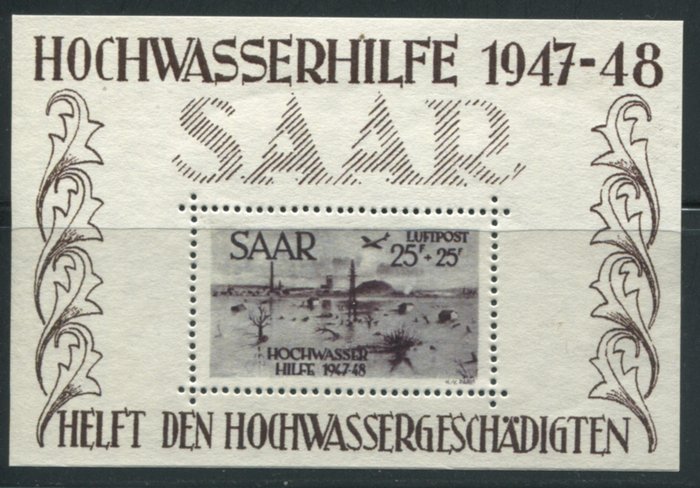 Sarre 1948 sheetlet usato  