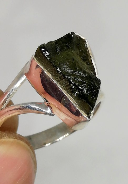 Moldavite ring 925 for sale  