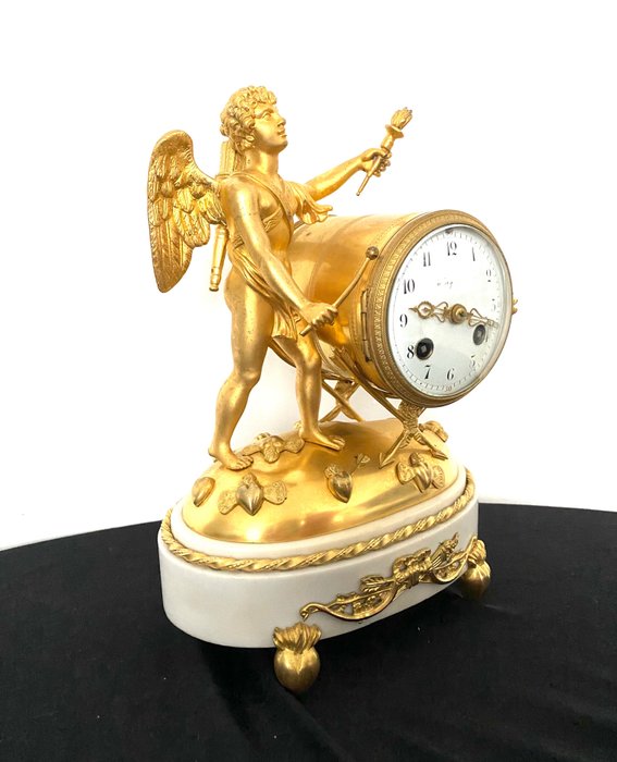 Mantel clock gilded for sale  