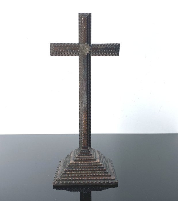 Tramp art crucifix for sale  