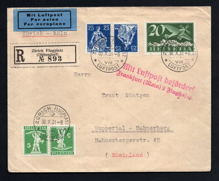 Switzerland 1931 registered d'occasion  