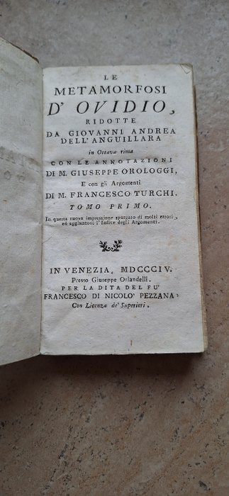 Ovidio metamorfosi 1804 usato  