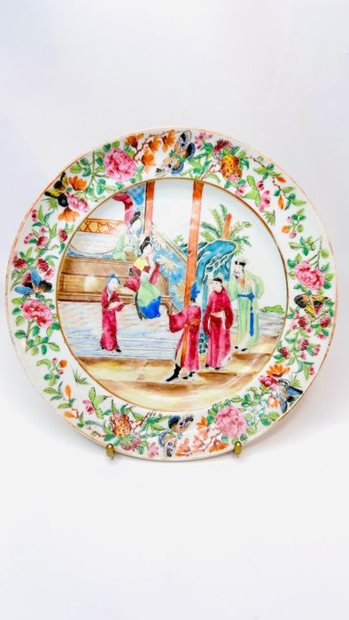 Porcelain plate famille for sale  