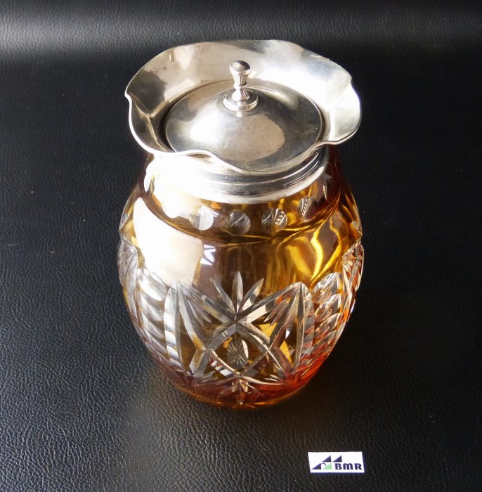 Glass jar silver for sale  