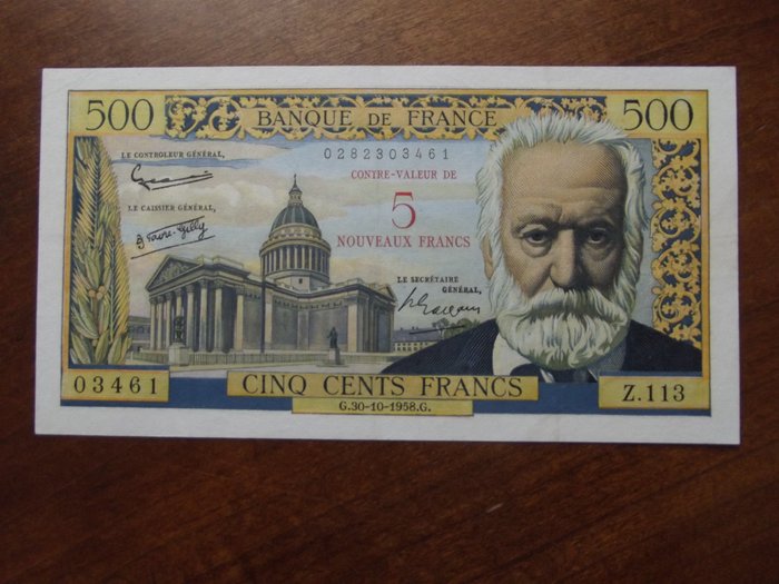 500 francs 1958 d'occasion  
