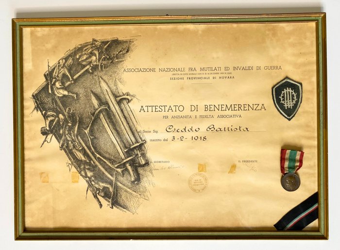 Italy medal attestato usato  