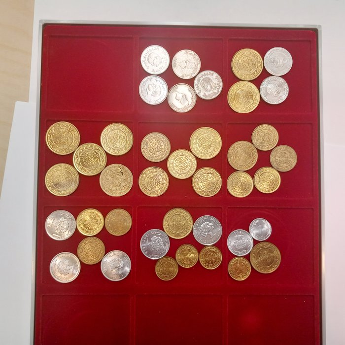 Tunisia. verschiedene münzen usato  