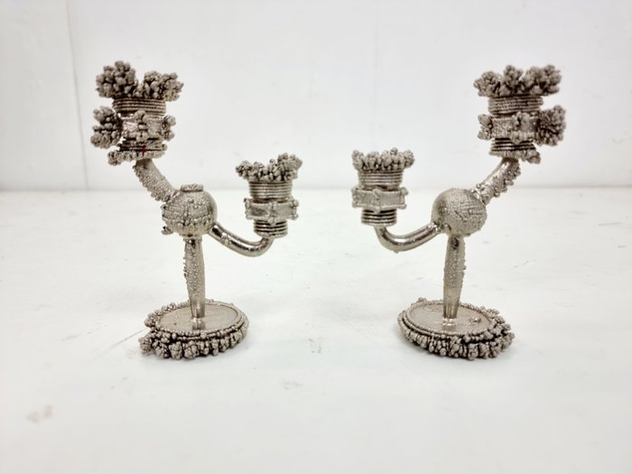Candleholder steel two for sale  