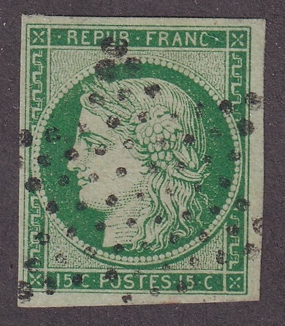France 15c green usato  