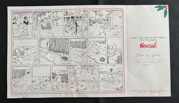 Tintin carte voeux d'occasion  