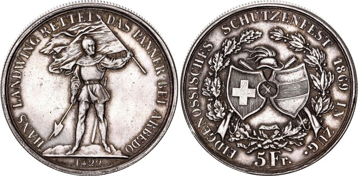 Switzerland. francs 1869 d'occasion  