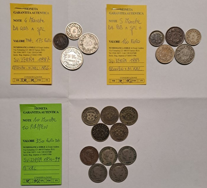 Swiss lot coins for sale  
