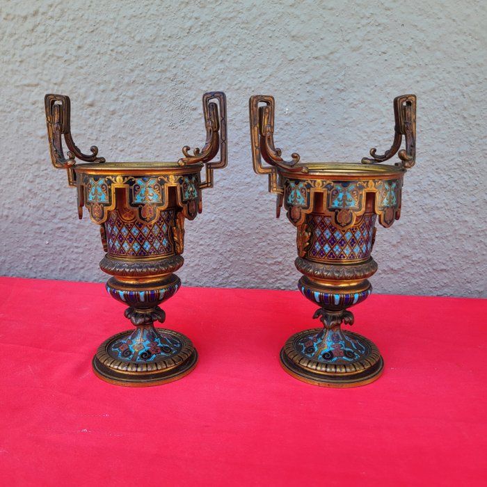 Bronze gilded champleve d'occasion  