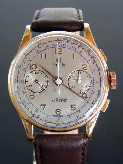 Titus chronograph 18kt for sale  