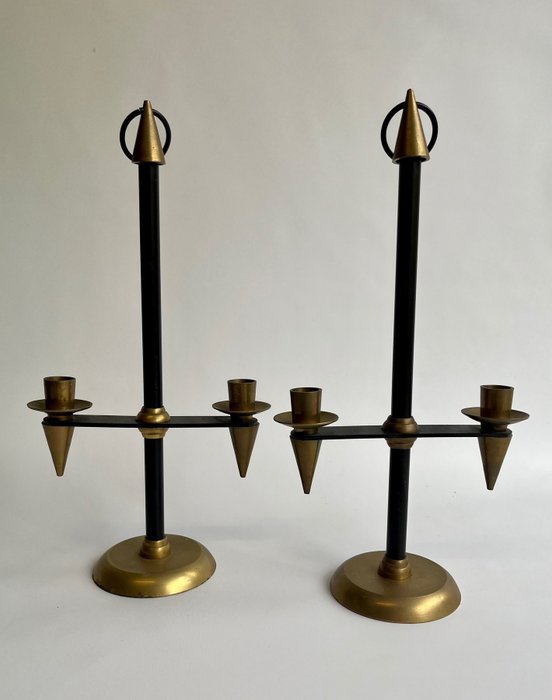 Candleholder brass set for sale  