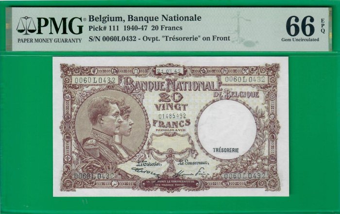 Belgium. francs 1947 d'occasion  