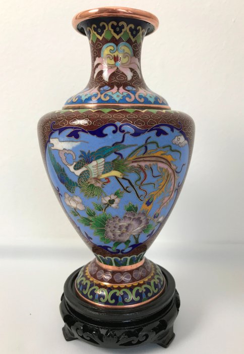 Vase copper enamel for sale  
