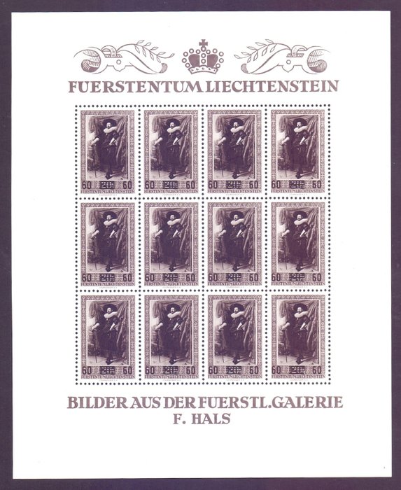 Liechtenstein 1954 sheet for sale  