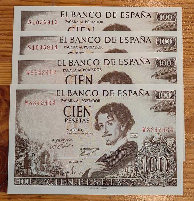 Spain. 100 pesetas usato  