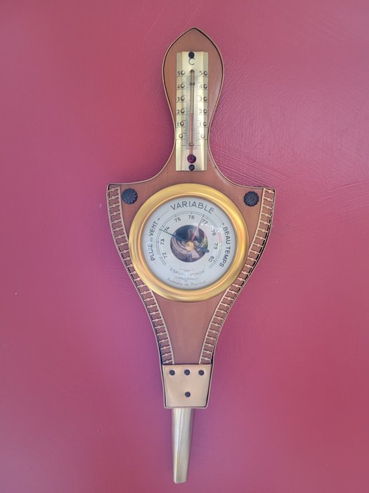 Barometer brass wood usato  