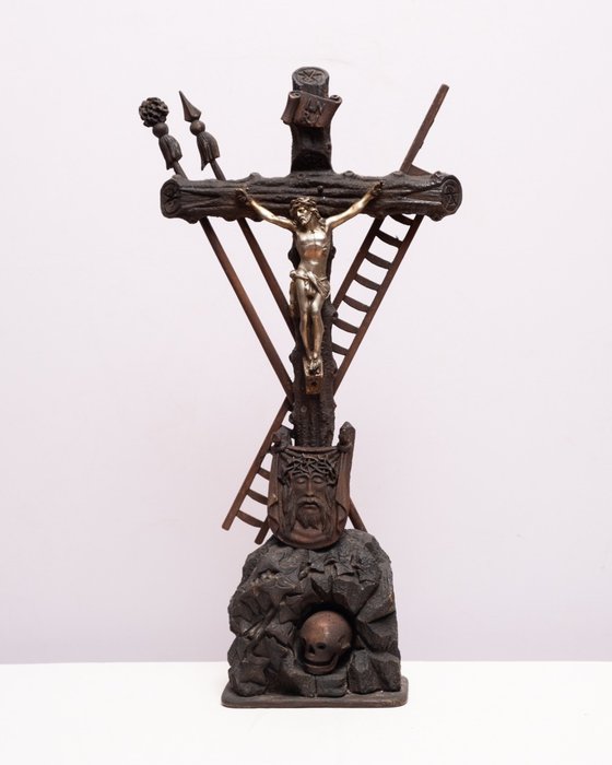 Antique crucifix metal for sale  