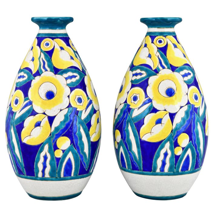 Keramis vase pair for sale  
