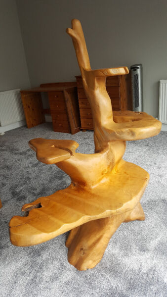 Large Solid Wood Teak Root Wine Rack / Display Stand, Stunning Piece for sale  Uddingston