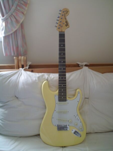 TWO MINT CUSTOM GUITARS. 1 x STRAT & 1 x LES PAUL. HARD CASES. Priced Individually. for sale  Brough