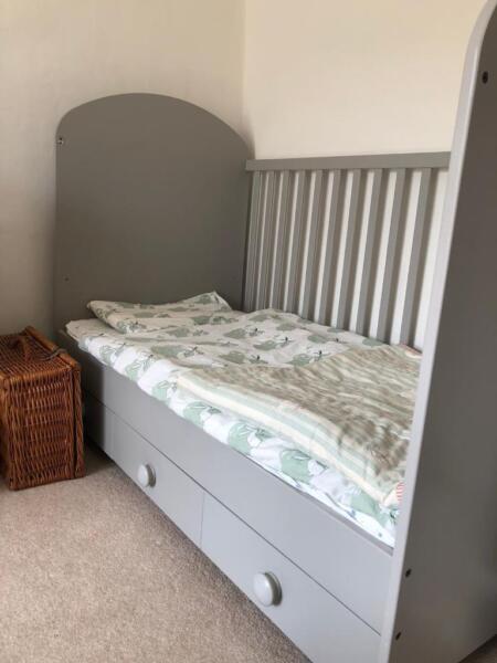 Gonatt ikea cot and cot bed grey for sale  Exeter