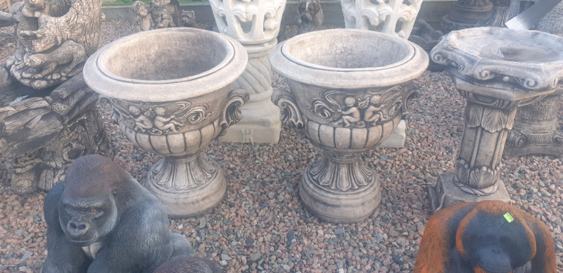 Large concrete garden flower 🌼 pot planters , used for sale  Armagh