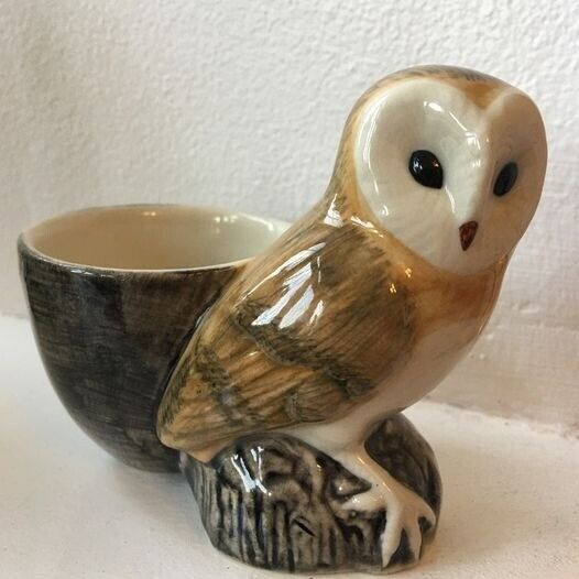Quail Pottery Barn Owl Egg Cup, Figurine, Hand Painted Ceramic for sale  Poole