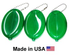 3 porta-moedas de aperto verde oval, use como chaveiro, organizador de bolso feito nos EUA comprar usado  Enviando para Brazil