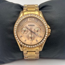 Relógio feminino Fossil ES2811 cristais de ouro rosa cronógrafo 37mm nova bateria comprar usado  Enviando para Brazil