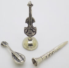 Vintage Italiano Hecho a Mano Genuino Plata Música Instrumentos Loa Miniaturas comprar usado  Enviando para Brazil
