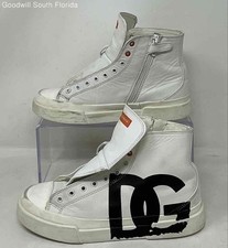 Tênis branco unissex autêntico Dolce & Gabbana tamanho EUR 34 cadarços faltando comprar usado Tênis branco unissex autêntico Dolce & Gabbana tamanho EUR 34 cadarços faltando comprar usado  Enviando para Brazil