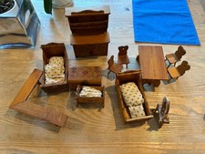 Grande Lote Antigo Armário de Cozinha Alemão para Casa de Bonecas Quarto Cadeiras de Mesa comprar usado  Enviando para Brazil
