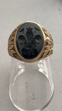 Chevalière armoiries 18cts d'occasion  Rouen-