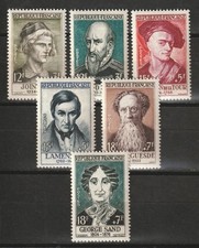 França 1957 Sc# B312-B317 Estado perfeito, sem marca de charneira famosos retratos franceses Joinville Guesde comprar usado  Enviando para Brazil