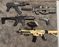 2 Airsoft- AK74U e P90 + 2 Pellet- M4 & Glock + 1 Paintball- M4 comprar usado  Enviando para Brazil