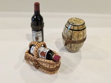 Limoges Conjunto de 3 Caixas de Bugigangas Principais Peint, Garrafas de Vinho, Barril de Vinho, Assinado  comprar usado  Enviando para Brazil
