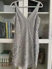 Vestido de festa Basix preto LABEL prata lantejoulas frisadas forro duplo tamanho 6 comprar usado  Enviando para Brazil