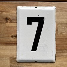 GRANDE PLACA DE PLACA DE METAL VINTAGE ESMALTADA CASA NÚMERO “7” comprar usado  Enviando para Brazil
