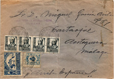 España Guerra Civil 1938 sobre de Algarinejo (Granada) censura de Loja (1843) comprar usado  Enviando para Brazil