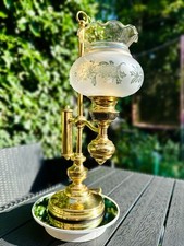 Luminária de mesa estilo abajur vintage bronze óleo, usado comprar usado  Enviando para Brazil